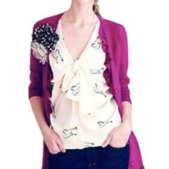 ANTHRO Girls from savoy birds front knot ivory size 2 BoxK - Picture 4 of 4